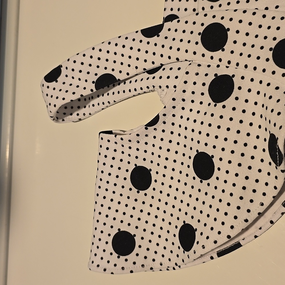 ECI Black and White Polka Dot Peplum Dress 14 NWT - Picture 4 of 5